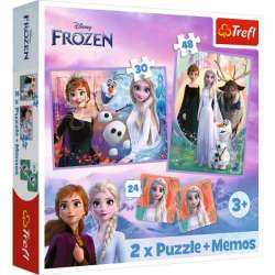 Puzzle 2w1 + memos Księżniczki w swojej krainie. Kraina Lodu. Frozen2 93335 Trefl (93335 TREFL)