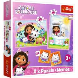 Puzzle 2w1 + memos Gabi z Kocim Przyjacielem. Koci Domek Gabi. Gabby's Dollhouse 93382 Trefl (93382 TREFL)