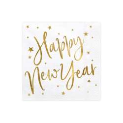 Serwetki Happy New Year białe 33x33cm 20szt