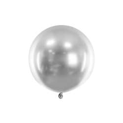 Balon okrągły Glossy srebrny 60cm - 1