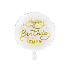 Balon foliowy Happy Birthday To You biały 35cm - 1