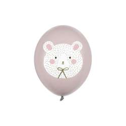 Balony Miś polarny pastelowe szare 30cm 50szt - 1