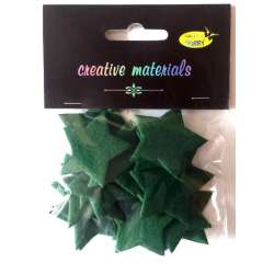 Gwiazdy z filcu zielone 4cm 24szt