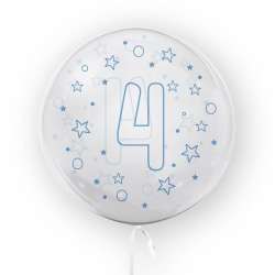 Balon 45cm Gwiazdki cyfra 4 niebieski TUBAN - 1
