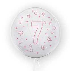 Balon 45cm Gwiazdki cyfra 7 różowy TUBAN - 1