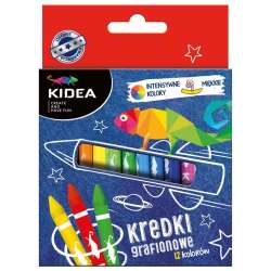 Kredki grafionowe 12 kolorów KIDEA (DERF.KG12KA)