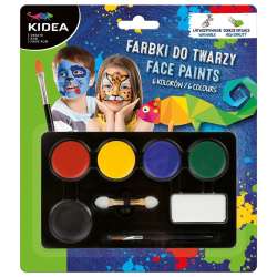 Farby do malowania twarzy 6 kolorów x 3,4g KIDEA (DERF.FDT6KA)