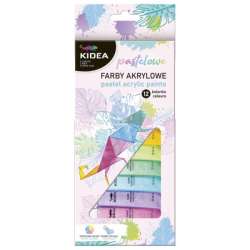 Farby akrylowe pastelowe 12x12ml Kidea (DERF.FAAP12KA) - 1