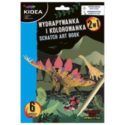 Wydrapywanka i kolorowanka 2w1 Dinozaury KIDEA (DERF.WKCKA  )
