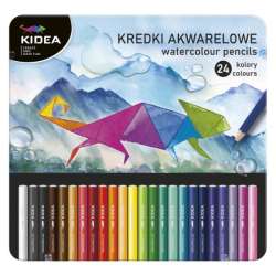 Kredki akwarelowe 24 kolory w metalowym pudełku Kidea (DERF.KAMP24KA) - 1
