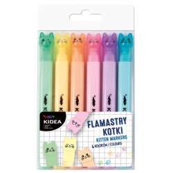 Flamastry kotki 6 kolorów KIDEA (DERF.FK6KKA) - 1
