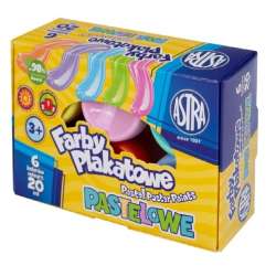 Farby plakatowe pastelowe 6 kolorów 20ml ASTRA (301121001)