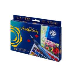 Farby akrylowe + pędzelek + paletka 36 kolorów