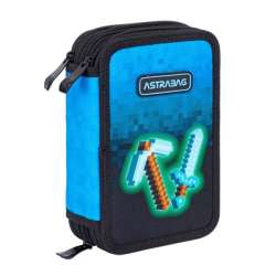 Piórnik JUMBO potrójny z wyposażeniem ASTRABAG BLUE PIXEL (503024055)