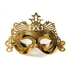 Maska Party z ornamentem złota