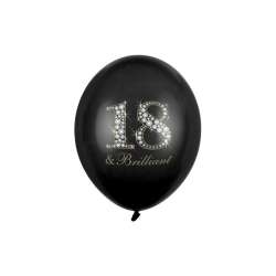 Balony 18 & Brilliant Pastel Black 30cm 6szt