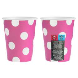Kubeczki papierowe Magenta groszki 270ml 6szt