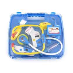 Zestaw lekarski w walizce światło dźwięk termometr stetoskop otoskop pulsoksymetr lusterko pager karta strzyka (1/221543)