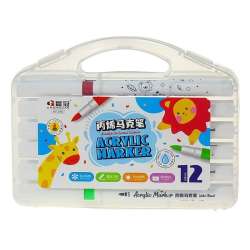 Flamastry akrylowe PVC 12 kolorów - 1