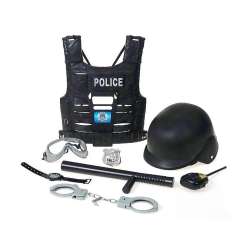 Hełm i kamizelką policyjna z akcesoriami - 1