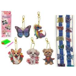 DIY breloczki z brekolami i diamencikami MIX