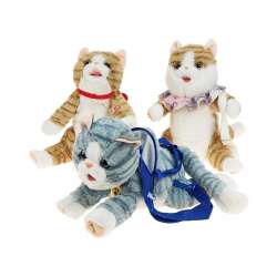 Plecak pluszowy Kot 38x18x13cm MIX