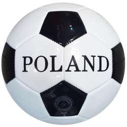 PIŁKA NOŻNA BIAŁO-CZARNA LAKIEROWANA - 2