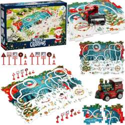 Kolejka tor puzzle świąteczne 25el