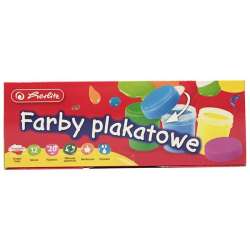 Farby plakatowe szkolne 12 kolorów x 20ml (0009560467) - 1