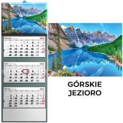 Kalendarz 2026 trójdzielny górskie jezioro