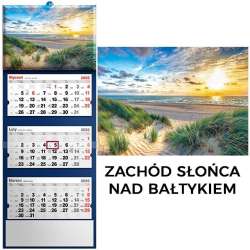 Kalendarz 2026 trójdzielny zachód słońca - 1