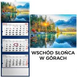 Kalendarz 2026 trójdzielny wschód słońca