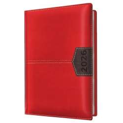 Kalendarz 2026 A6 tygodniowy czerwony