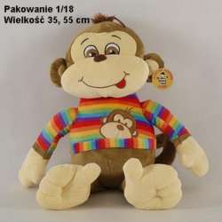 Maskotka Małpka w kolorowej pasiastej koszulce 03254 (VIC 3254) - 1