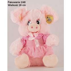 Plusz Świnka różowa w sukience 30cm (DEEF 57470) - 2