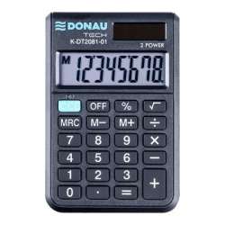 Kalkulator kieszonkowy Donau Tech K-DT2081 8 cyfr, funkcja pierwistka 90x60x11mm czarny (K-DT2081-01) - 1