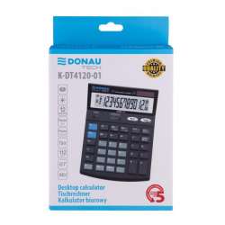 Kalkulator biurowy DONAU TECH, 12-cyfr. wyświetlacz, wym. 185x140x37 mm, czarny (K-DT4120-01)