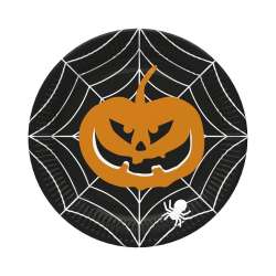 Talerzyki papierowe Halloween Dynia 22,7cm 8szt