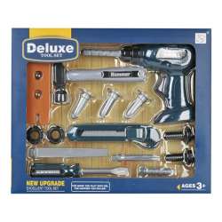 Zestaw narzędzia-wiertarka, młotek, deseczka, śrubki, nakrętka, pilnik, nożyk, śrubokręt, klucz 15 elementów (160424) - 1