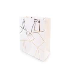 Torebka prezentowa biała ze złotym tłoczeniem