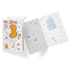 Karnet B6 PR-020 Urodziny 3 dziewczynka - 1
