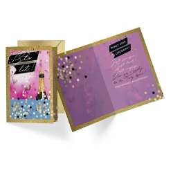 Karnet B6 Urodziny szampan