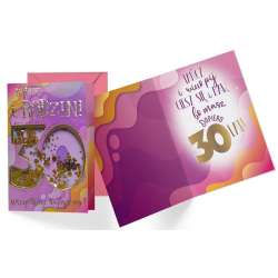 Karnet B6 konfetti KNF-034 Urodziny 30 damskie - 1