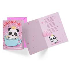 Karnet B6 PR-411 Urodziny dziecięce (panda) - 1