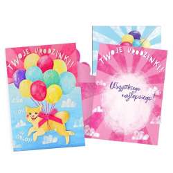 Karnet B6 Urodziny piesek balony