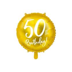 Balon foliowy 50th Birthday 45cm złoty