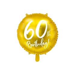 Balon foliowy 60th Birthday 45cm złoty