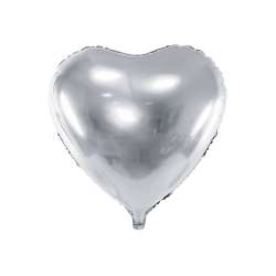 Balon foliowy serce srebrny 45cm - 1