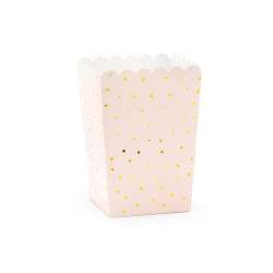 Pudełka na popcorn kropki różowe 6szt - 1