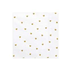 Serwetki serca białe 33x33cm - 1